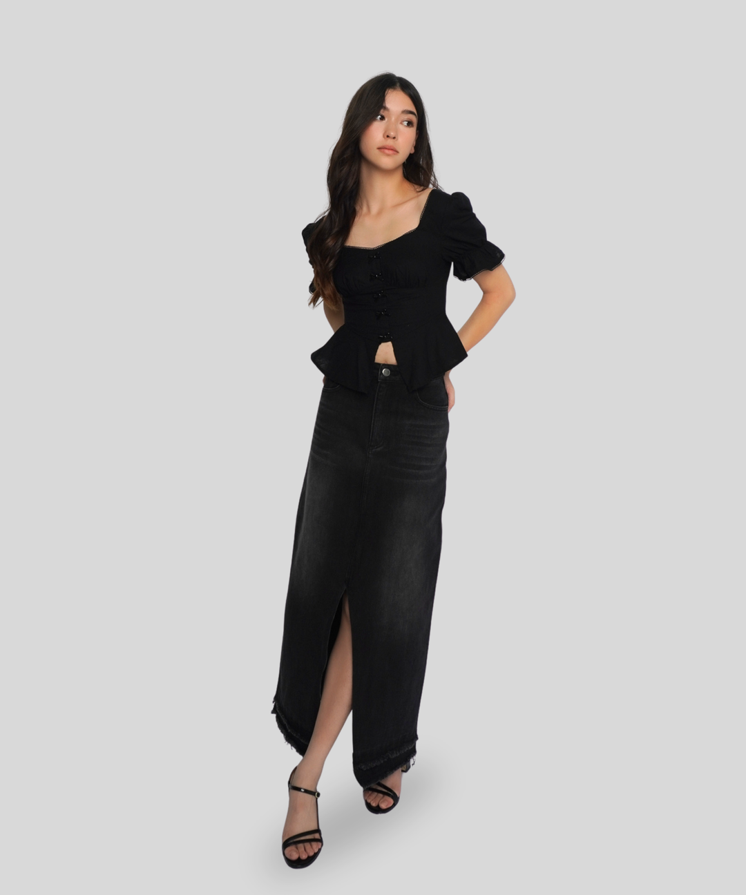 Ribbon Puff Sleeve Top