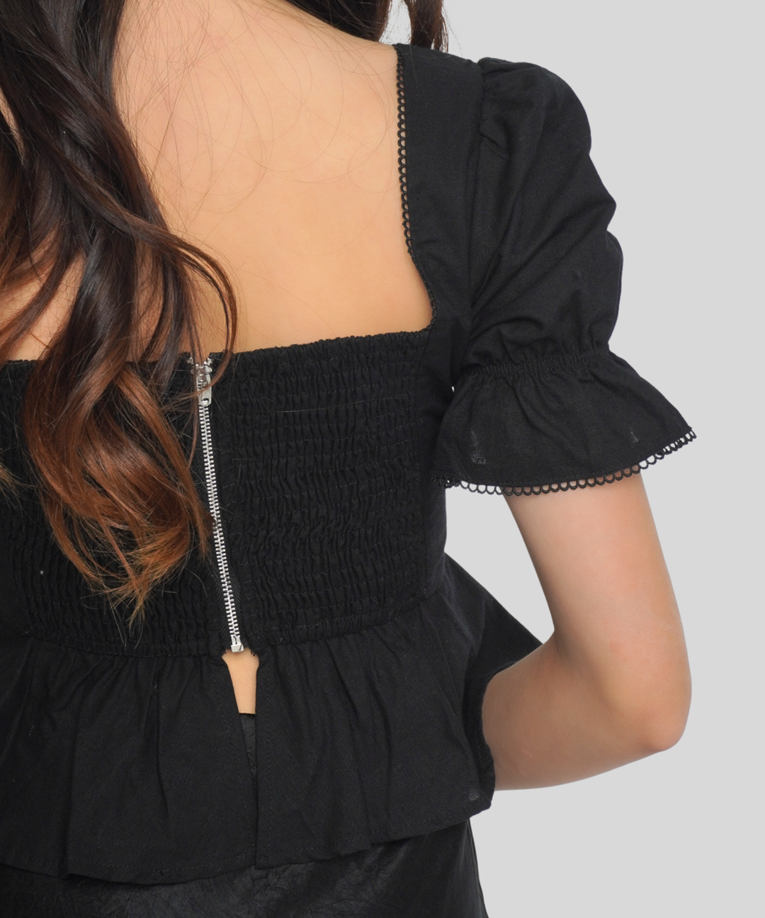 Ribbon Puff Sleeve Top