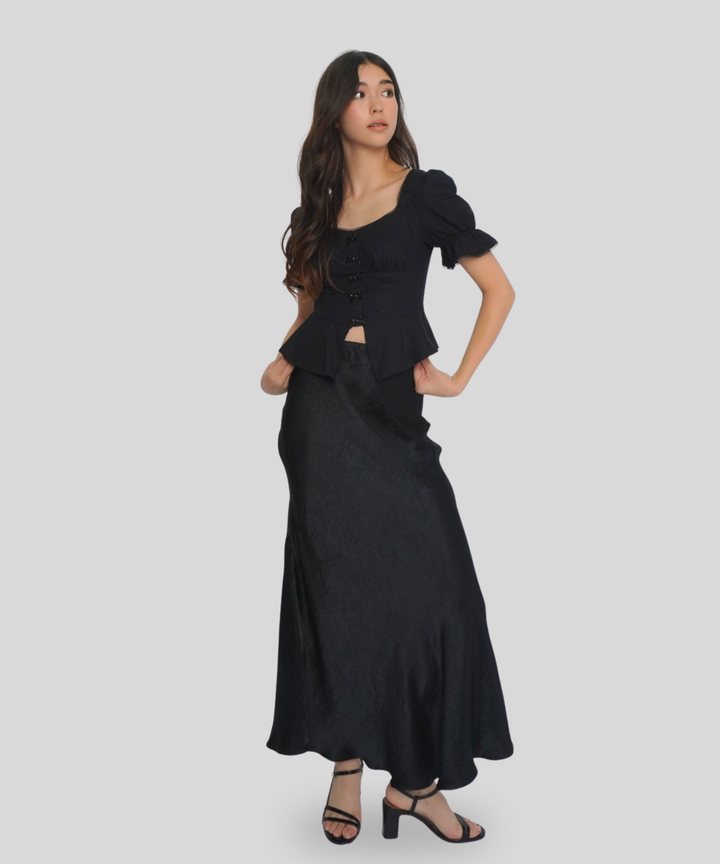 Ribbon Puff Sleeve Top