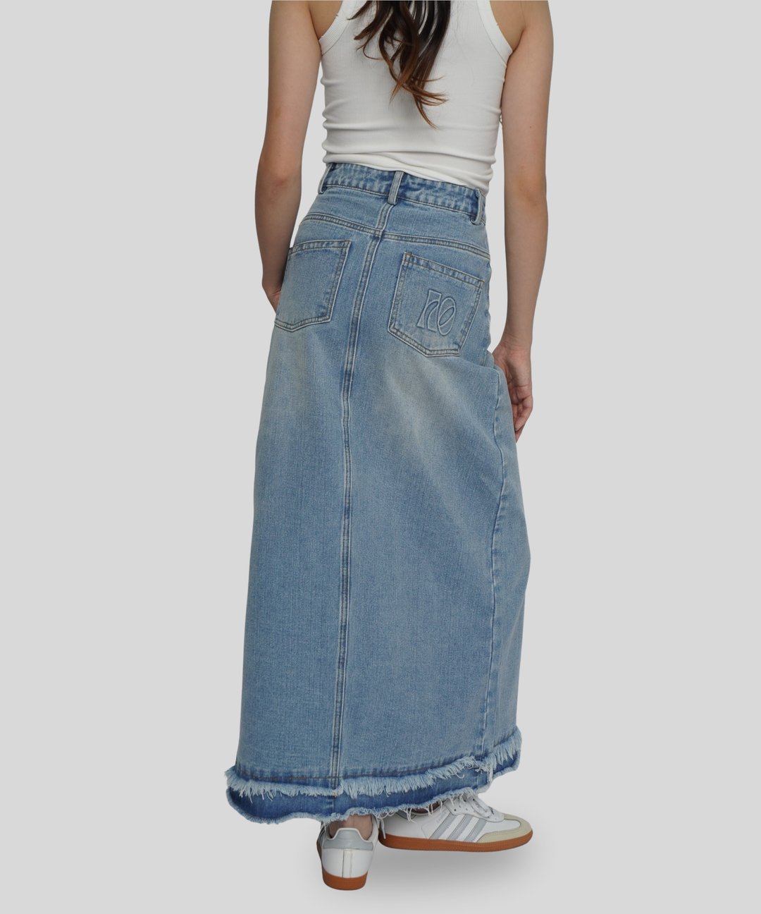Distressed Maxi Skirt