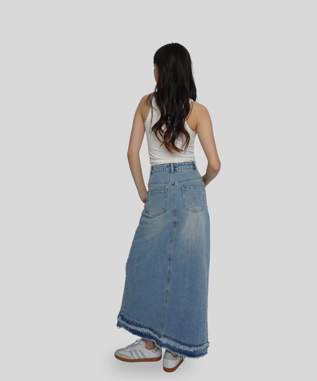 Distressed Maxi Skirt