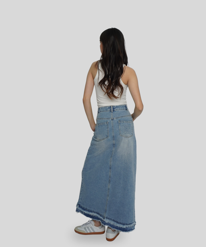 Distressed Maxi Skirt