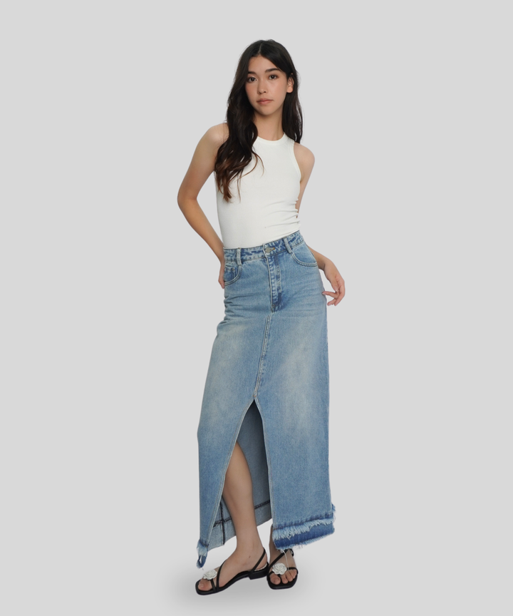 Distressed Maxi Skirt