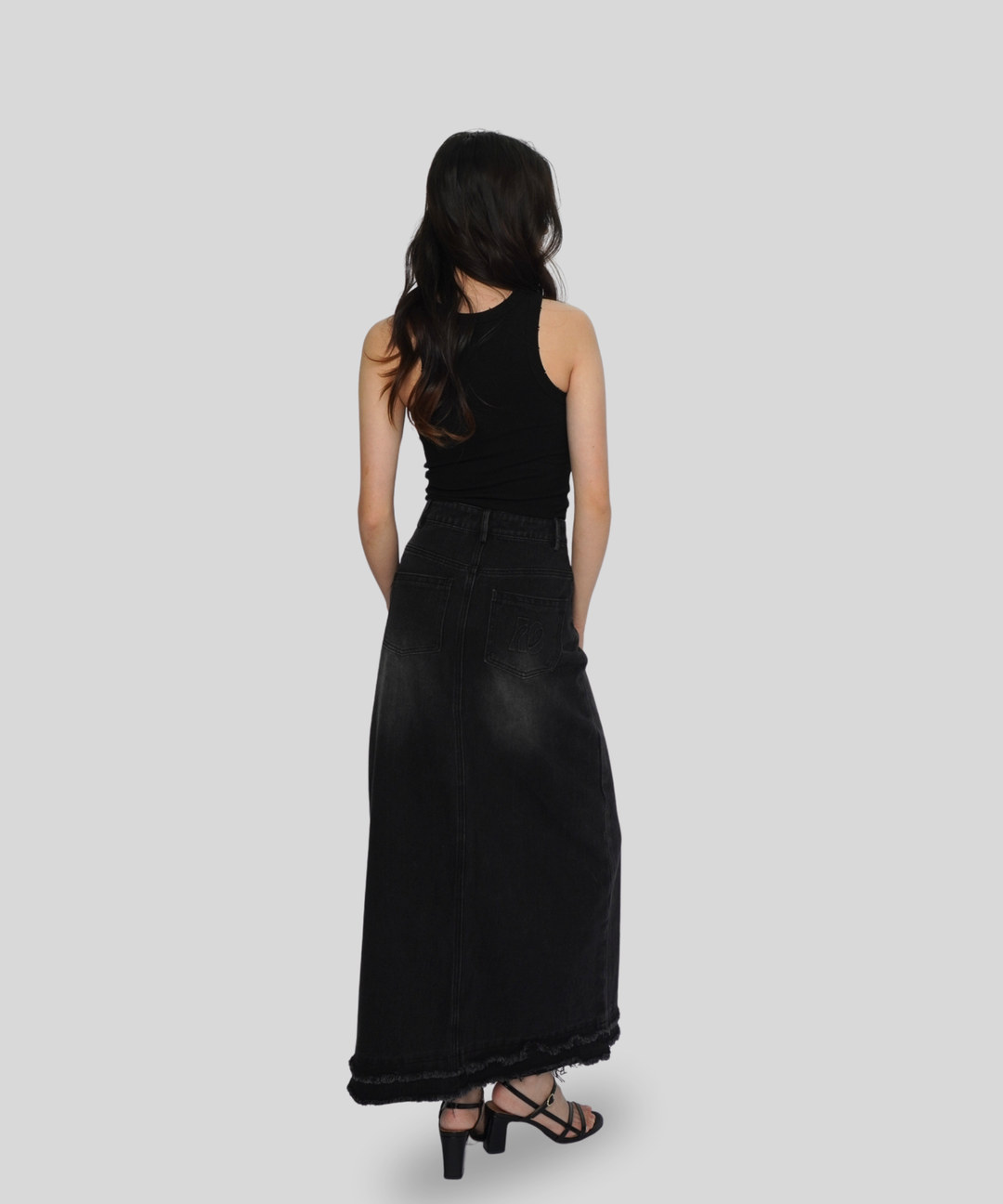 Distressed Maxi Skirt