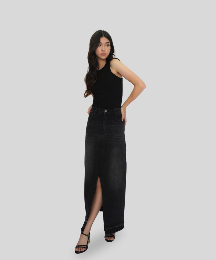 Distressed Maxi Skirt