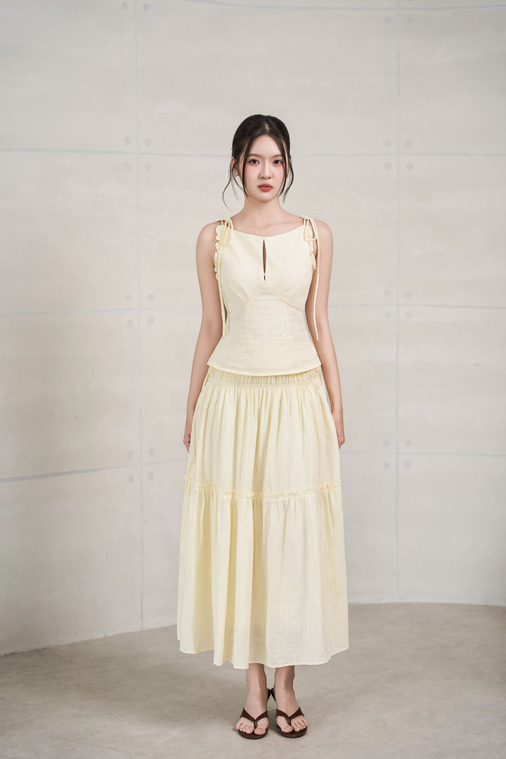 Jacqueline Ruched Maxi Skirt