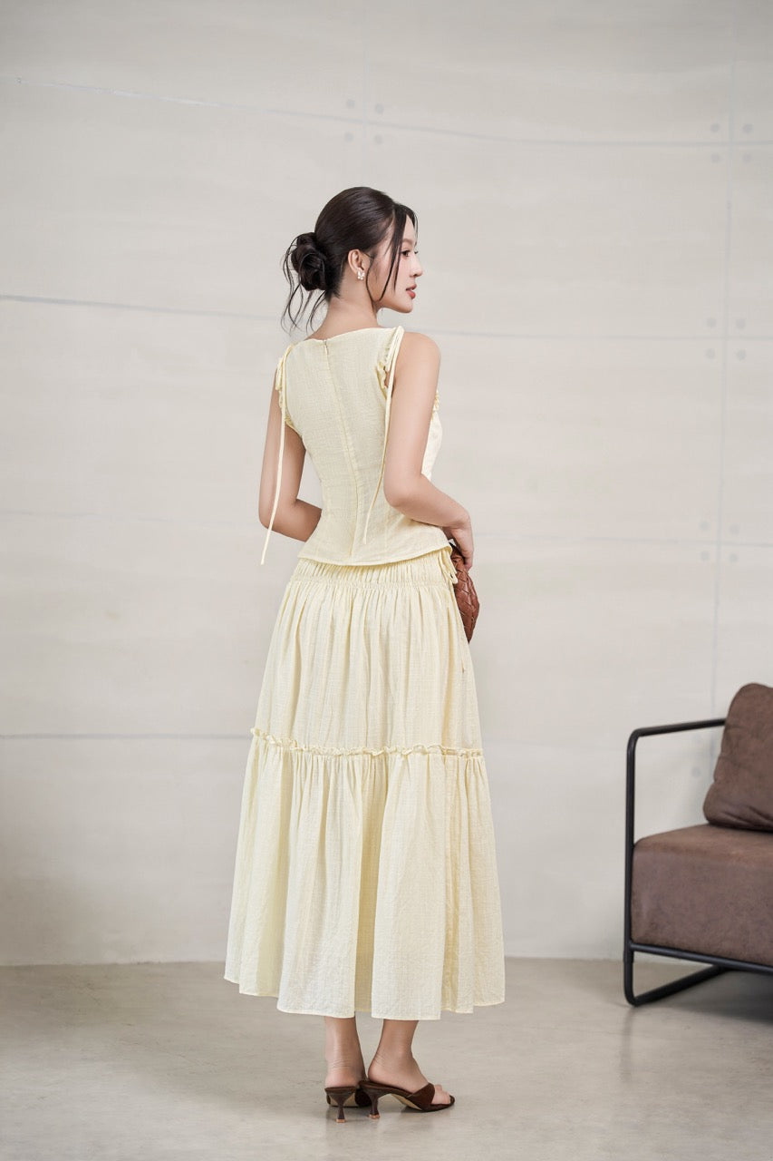 Jacqueline Ruched Maxi Skirt