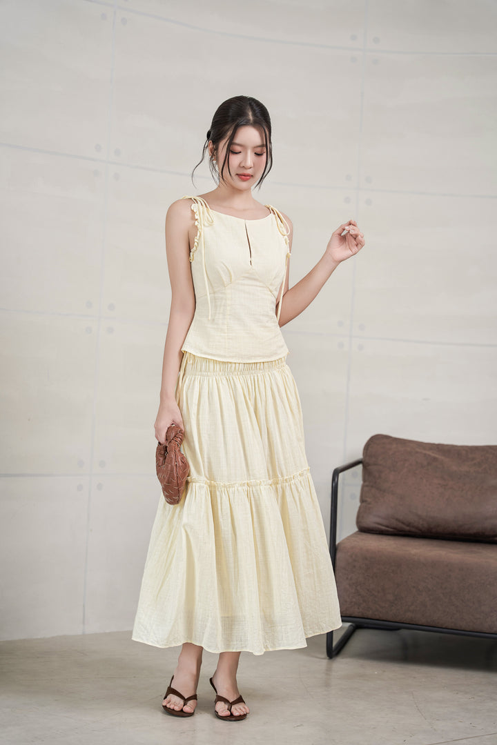 Jacqueline Ruched Maxi Skirt