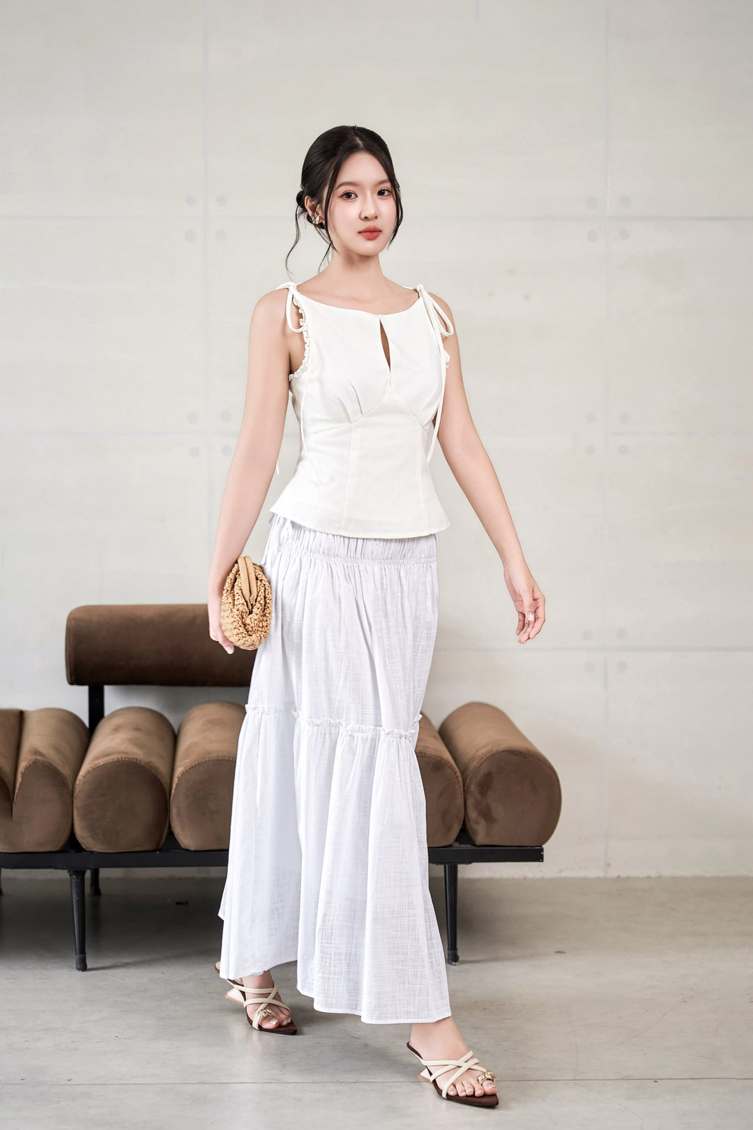 Jacqueline Ruched Maxi Skirt