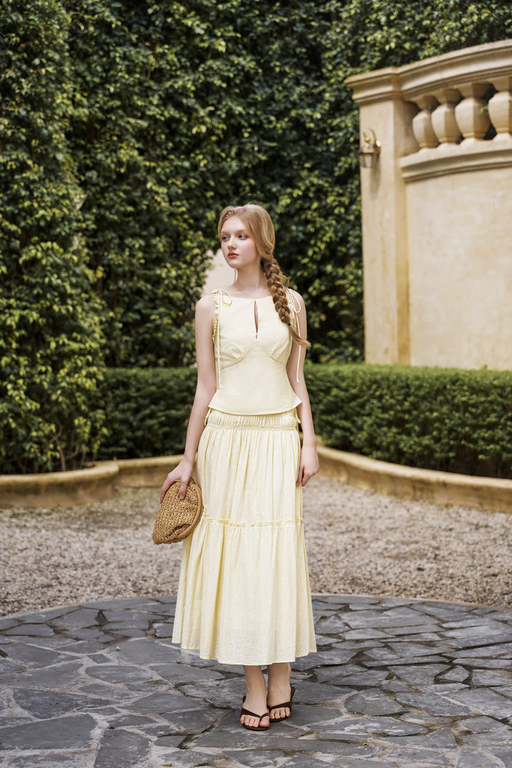 Jacqueline Ruched Maxi Skirt