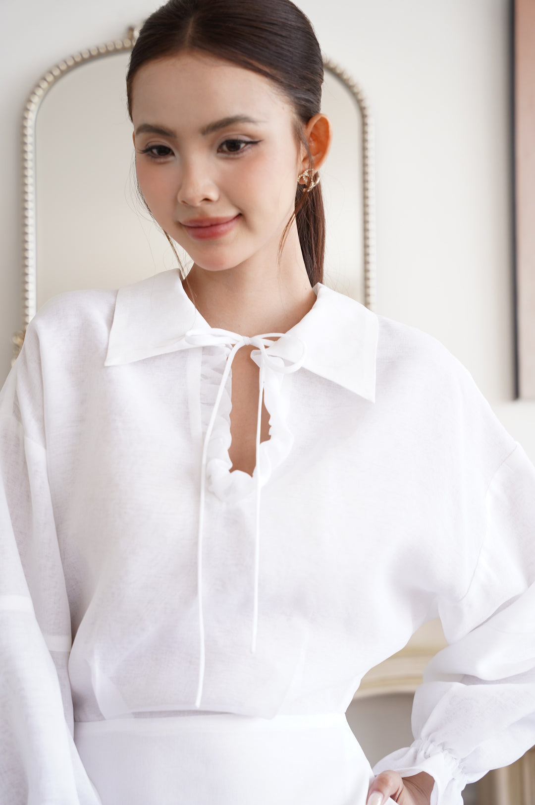 Jack S.Mesh Long Sleeve Dress