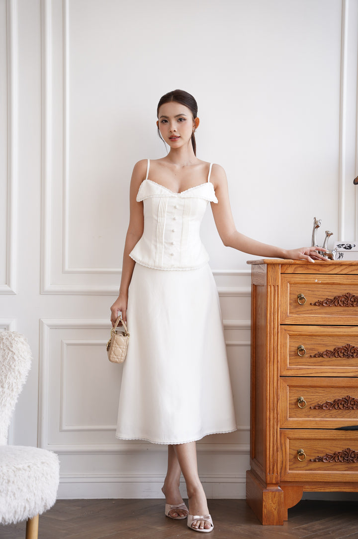 Everdeen Lace Linen Skirt