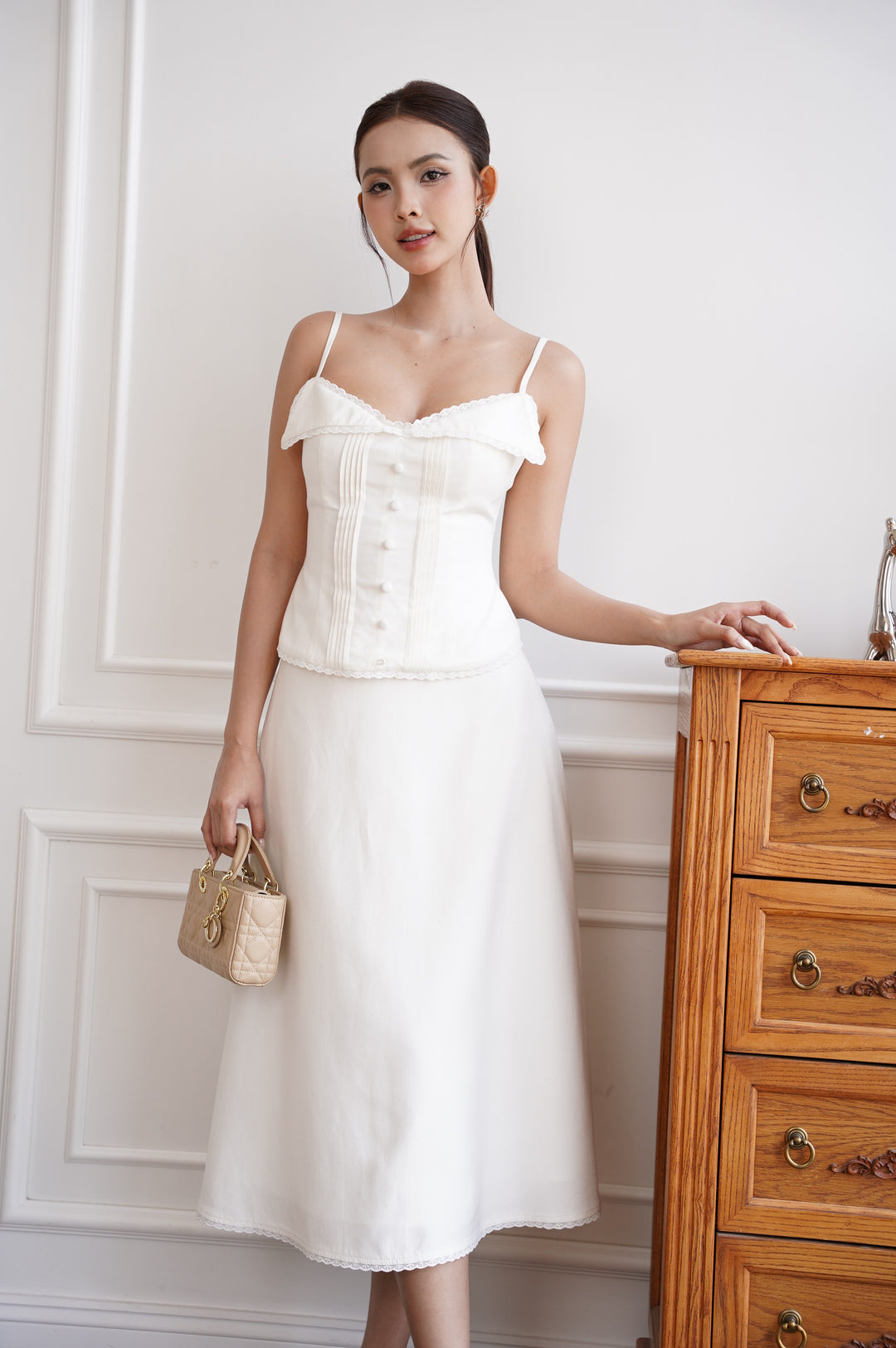 Everdeen Lace Linen Skirt