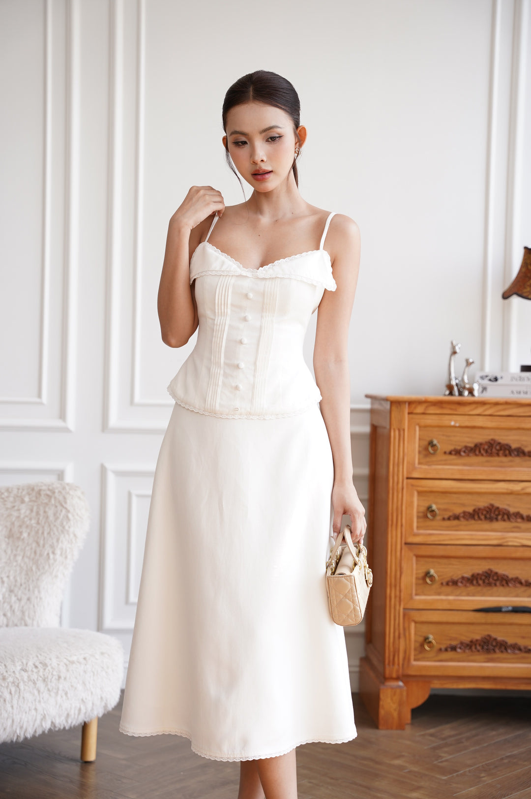 Everdeen Lace Linen Skirt