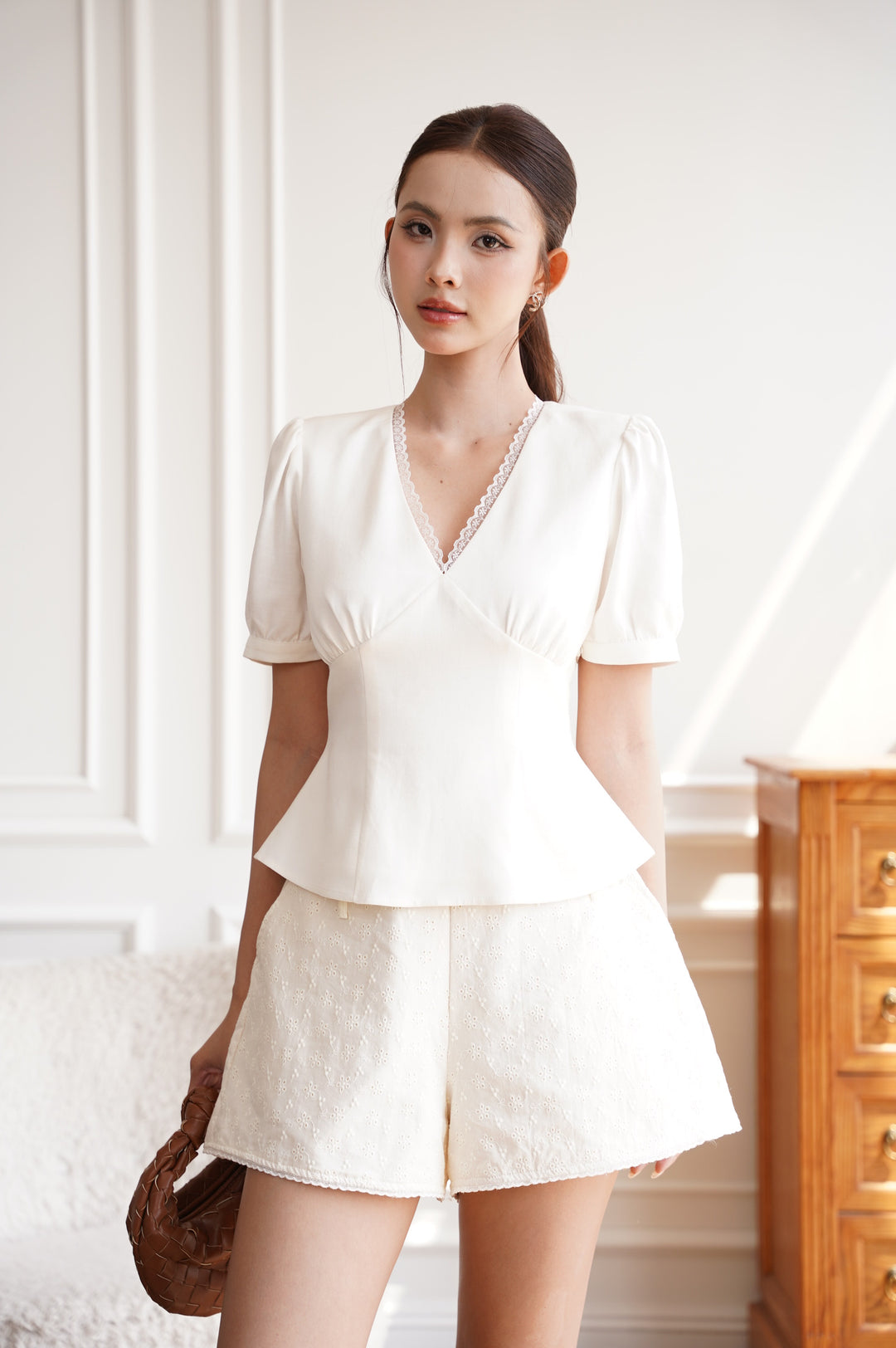Blaire Lace Linen Top