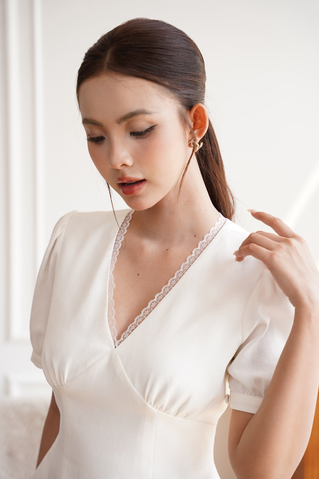 Blaire Lace Linen Top