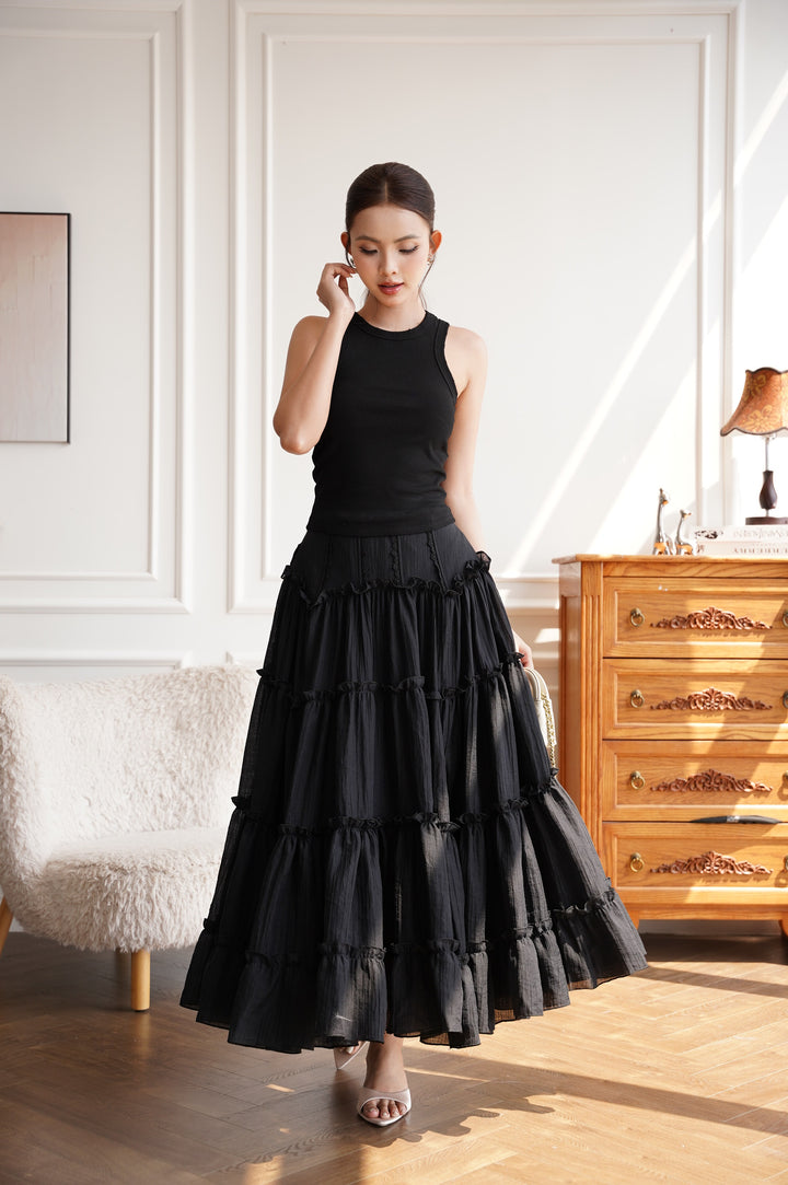 Lila Tiered Maxi Skirt