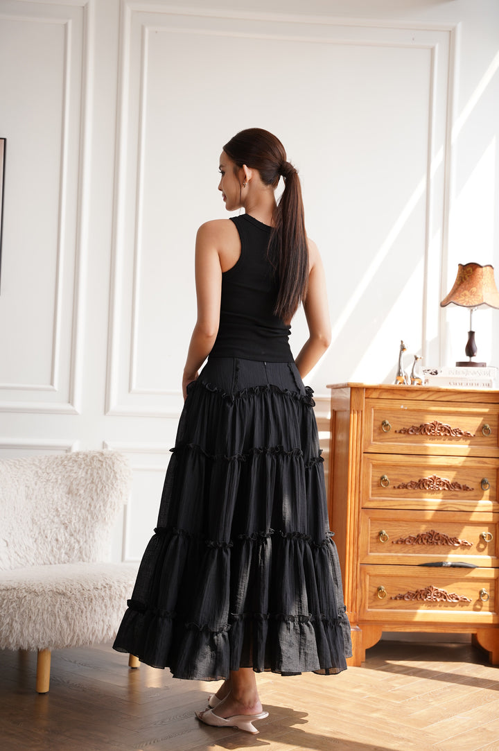 Lila Tiered Maxi Skirt